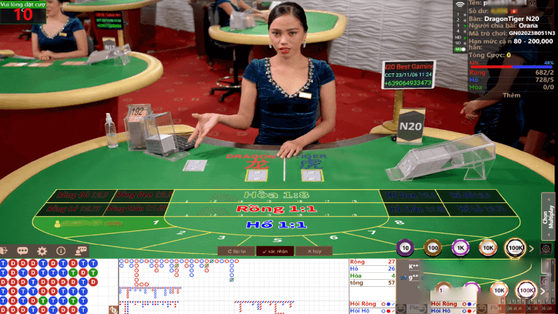 AG Live Casino Game Bài Rồng Hổ